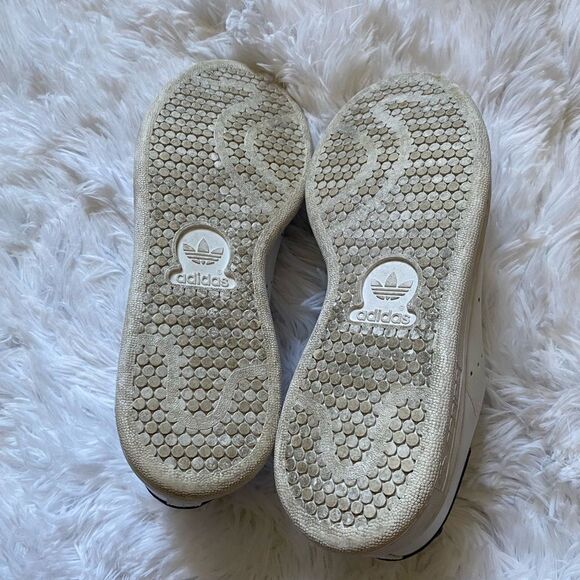 Adidas Stan Smith Sneakers Shoes White Blue Athletic Mens Size 4 - Picture 13 of 14